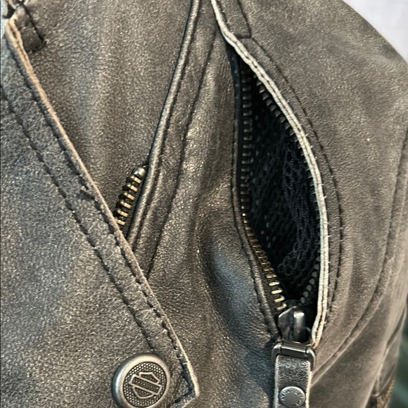 Women's Distressed Grey Biker Jacket - Picture 9 of 12